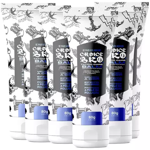 Kit 06 Balm para Tatuagem Choice Bro Embaixador 80g