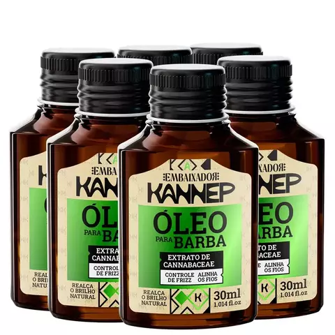Kit 06 Óleo Para Barba Kannep Embaixador 30ml