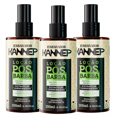 Kit 03 Loção Pós Barba Kannep Embaixador 200ml