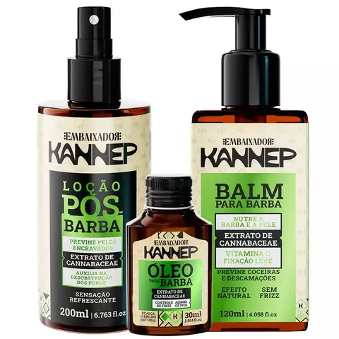 Kit Loção Pós Barba + Balm + Óleo Kannep Embaixador