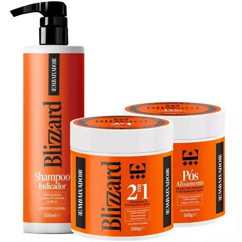 Kit Alisamento Blizzard Creme + Shampoo Indicador + Máscara 500g