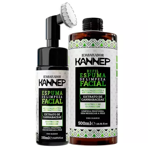 Kit Refil + Espuma de Limpeza Facial Kannep 500ml