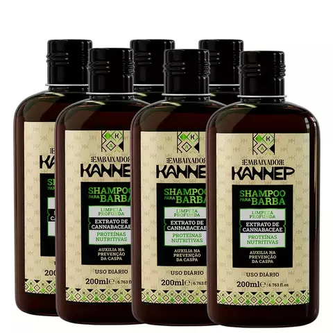 Kit 06 Shampoo Para Barba Kannep 200ml