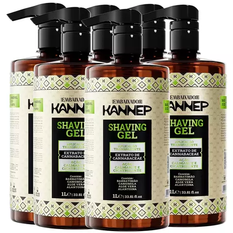 Kit 06 Shaving Gel de Barbear Transparente Kannep 1L