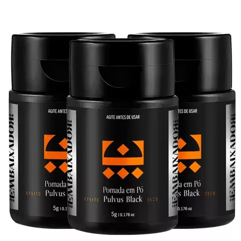 Kit 03 Pomada em Pó Pulvus Black Embaixador 5g