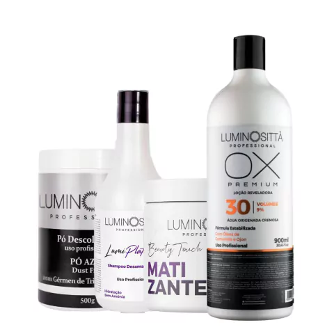 Kit Descoloração Platinado Masculino Luminositta OX 30vol.