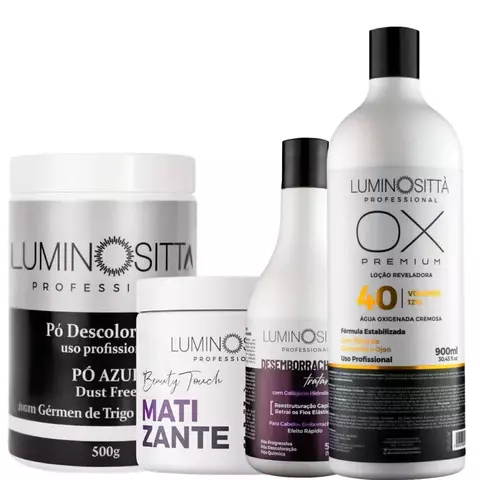 Kit Descoloração Platinado Masculino Luminositta OX 40vol.