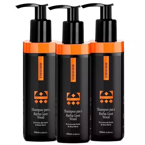 Kit 03 Shampoo para Barba Goot Wood Embaixador 200ml