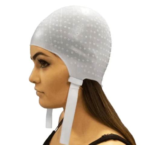 Touca de Silicone Para Mechas Luzes e Reflexo Dompel Branca