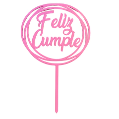 Cake toper Feliz cumple redondo - comprar online