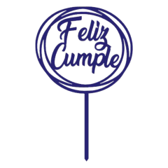 Cake toper Feliz cumple redondo