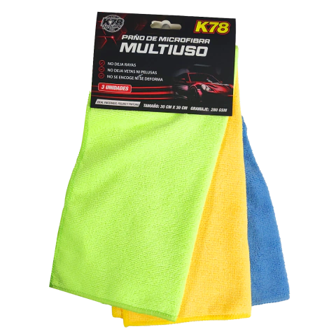 Microfibra multiuso 30cmx30cm - Pack x3 UND