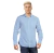 Camisa Manga Larga Lisa Hombre Variedad Colores Con Bolsillo CELESTE