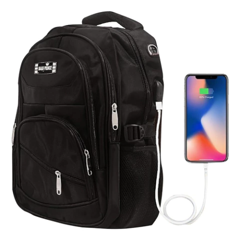 Mochila Usb Hombre 18" Wacky Negra