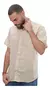 Camisa Manga Corta Lisa Hombre Con Bolsillo BEIGE en internet