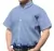 Camisa Manga Corta Lisa Hombre Con Bolsillo AZUL ACERO