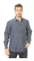 Camisa Manga Larga Lisa Hombre Con Bolsillo C37AZUL4