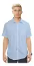 Camisa Manga Corta Lisa Hombre Con Bolsillo CELESTE