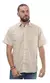 Camisa Manga Corta Lisa Hombre Con Bolsillo BEIGE