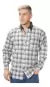 Camisa Escocesa Hombre Manga Larga Corte Clásico C/ Bolsillo NEGRO C/GRIS