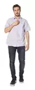 Imagen de Camisa Manga Corta Lisa Hombre Con Bolsillo LILA SUAVE