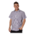 Camisa Manga Corta Rayada Con Bolsillo AZUL MODELO 1