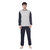 Pijama Hombre PRINCE Invierno 100% Algodon GRIS CON AZUL