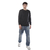 Remera Basica Hombre Manga Larga Lisa 100% Algodon NEGRO