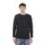 Remera Basica Hombre Manga Larga Lisa 100% Algodon NEGRO - comprar online