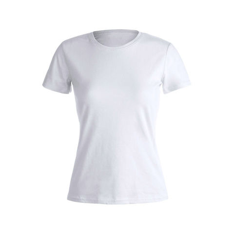 Remera Basica DAMA Manga Corta Lisa 100% Algodon BLANCO