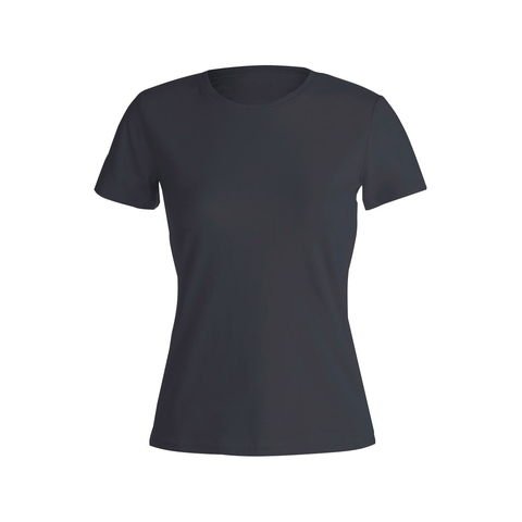 Remera Basica DAMA Manga Corta Lisa 100% Algodon NEGRO