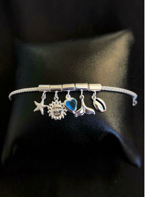 Pulseira Com Berloques Vibes Banhada a Prata
