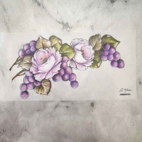 Adesivo Digital Toque Zero Rosas e Uvas | Cod. AP07