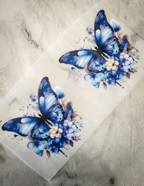 Adesivo Digital Toque Zero Borboleta Azul Celestial | Cod. FL001