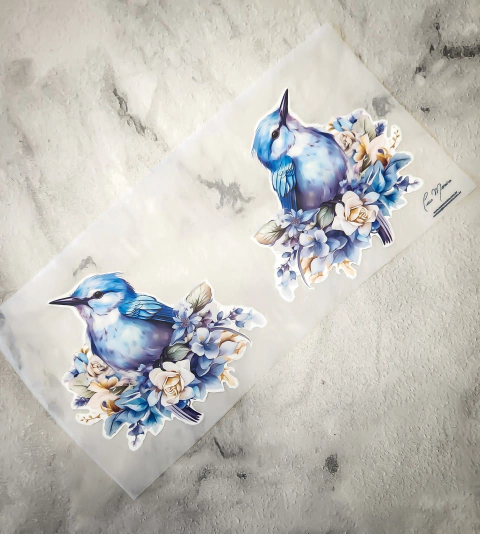 Adesivo Digital Toque Zero Pássaro Azul em Harmonia | Cod. FL003