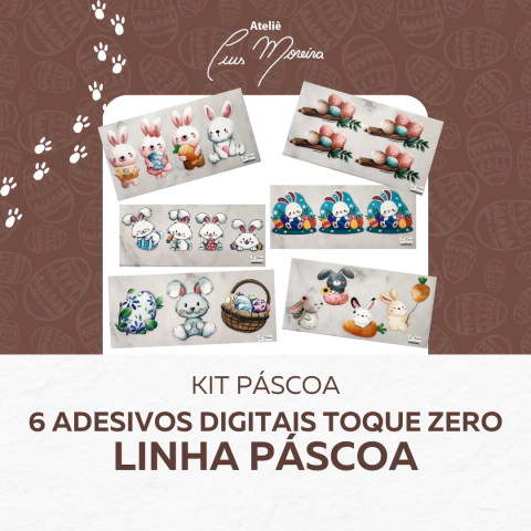 KIT com 6 Adesivos Digitais Toque Zero Linha Páscoa com Frete Grátis! | Cod. KP1 - comprar online