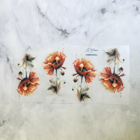 Adesivo Digital Toque Zero | Linha Verão Florido: Bailado das Papoulas | Cod. VFL005