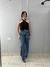 Calça jeans wide leg escura