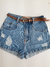 Shorts jeans mom marmorizada