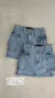 Saia jeans cargo marmorizada