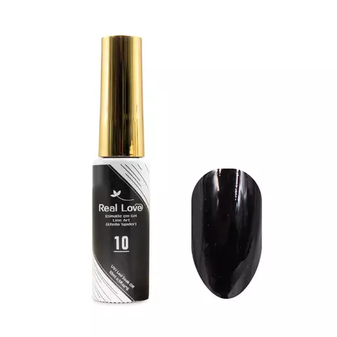 Esmalte em Gel Line Art (Efeito Spider) Unhas 10ml - 10 PRETO Real Love
