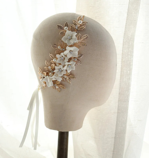Acessório de Cabelo Noiva Grinalda Vintage FLowers