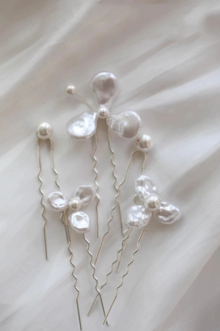 Acessório de Cabelo Noiva Grinalda Pins Pérolas Cristais WEN CLAR.