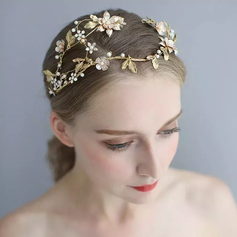 Acessório de cabelo para noiva arranjo grinalda tiara flores