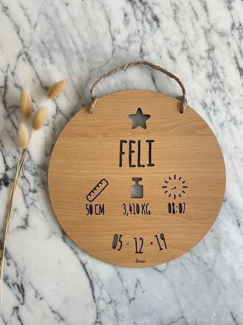 Placa de Nacimiento "Star"