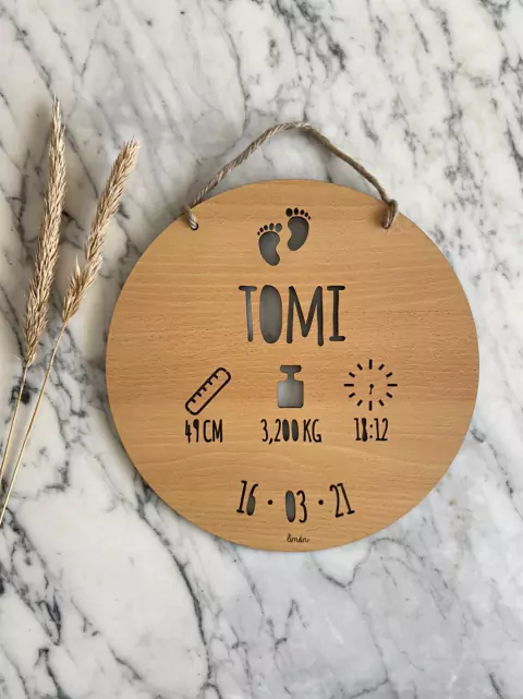 Placa de Nacimiento "Huellitas"
