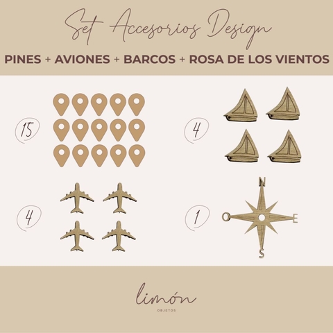 Pack Rosa de los Vientos, Aviones, Barcos, Pines