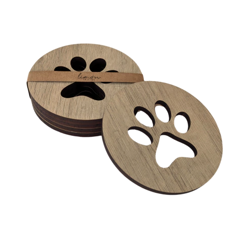 Set X4 Posavasos De Madera Patitas Redondas - comprar online
