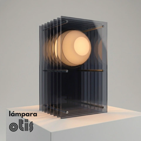 Lampara de Mesa/Pie Acrílico Otis - Negra