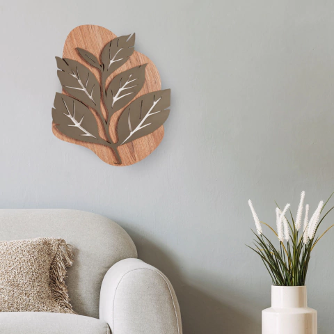 Cuadro Decorativo Hojas Tricapa de Madera - comprar online